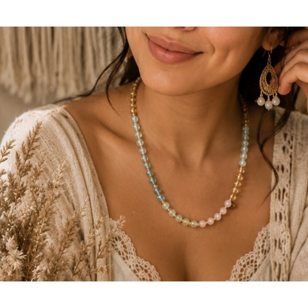 Colorful Beaded Boho Necklace New - Picture 3 of 3